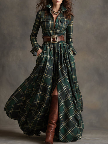 Bodil™ - Maxi-Hemdkleid mit Karomuster