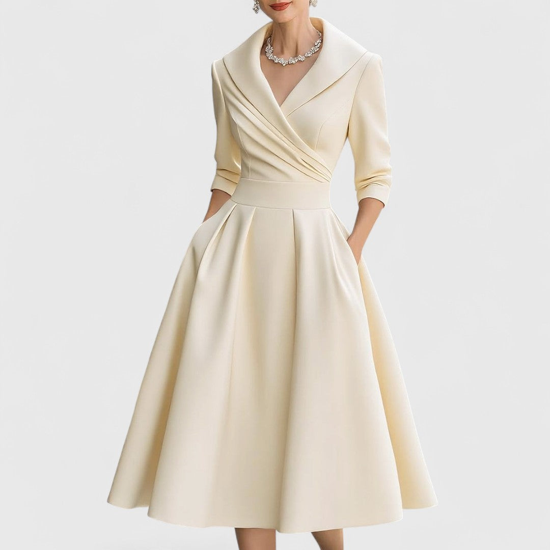 Rosalie | Elegante midi-jurk met een subtiele glans