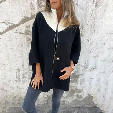 Schicke bicolore lange Jacke für elegante Lagenlook
