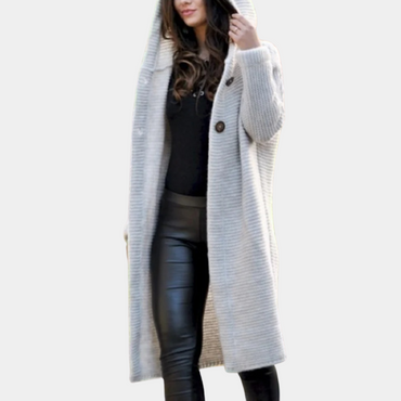 Claudia - Kuschelige Strickjacke mit Kapuze für Frauen