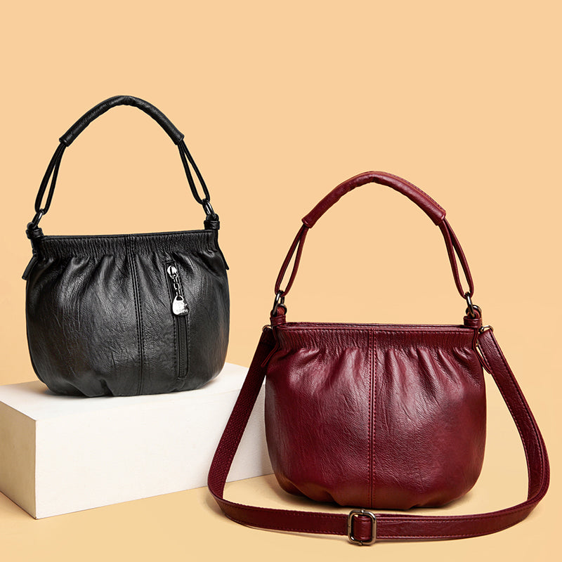 Iris - Klassische Herbst Handtasche aus weichem Leder für Frauen