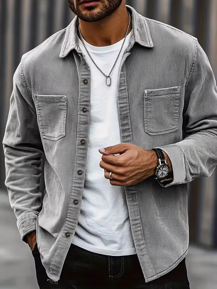HERZ STIL | Cord-Hemdjacken für Herren
