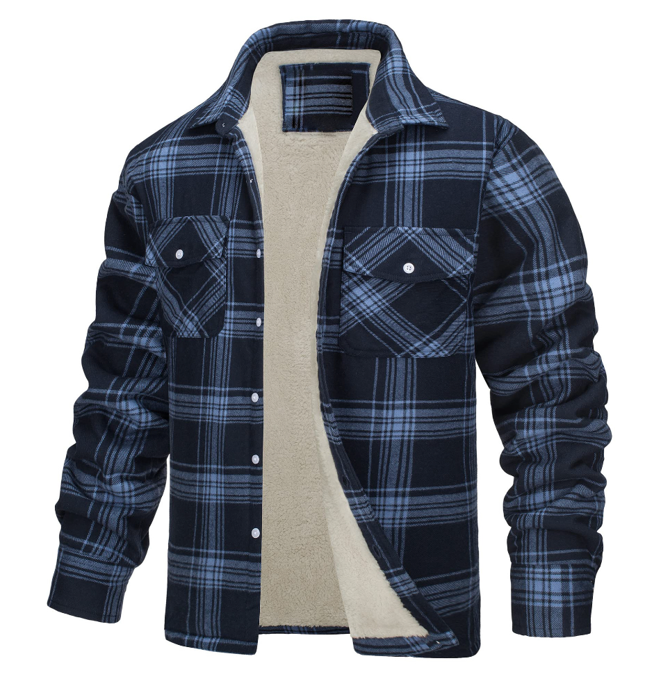 Nate™ | Herren Karierte Sherpa-Futterjacke