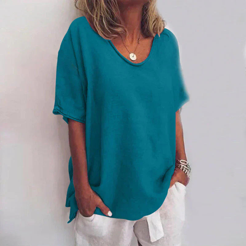 KATHIE - LOCKERES T-SHIRT MIT RUNDHALSAUSSCHNITT