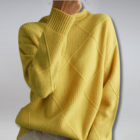 Gemütlicher geometrischer Strickpullover mit Rollkragen