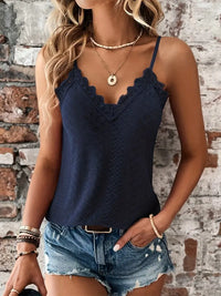 Sizzle Öse Kontrast Spitze Cami Top
