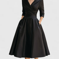 Rosalie | Elegante midi-jurk met een subtiele glans