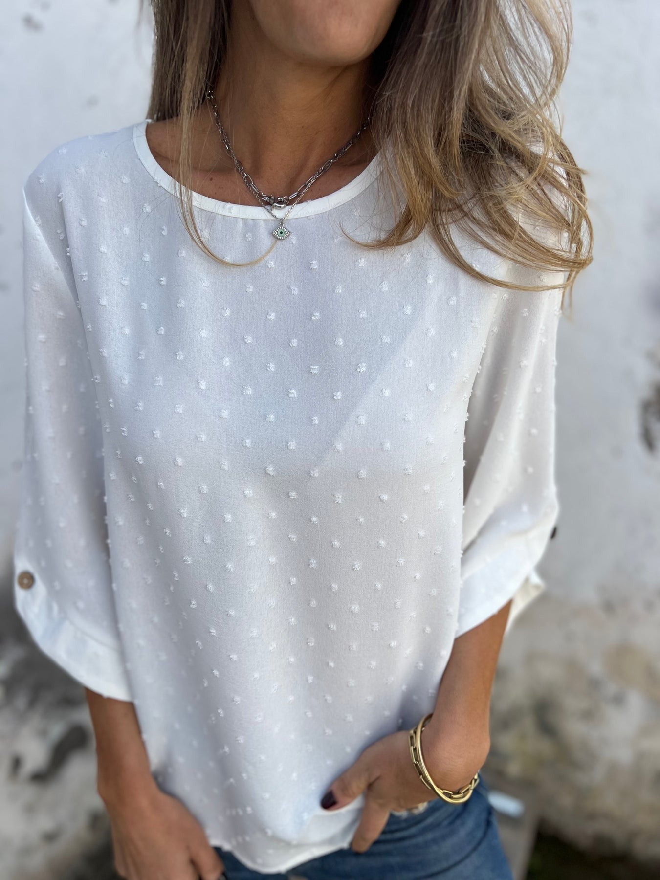 BENEDICTE - LOCKERE BLUSE MIT ÄRMELN