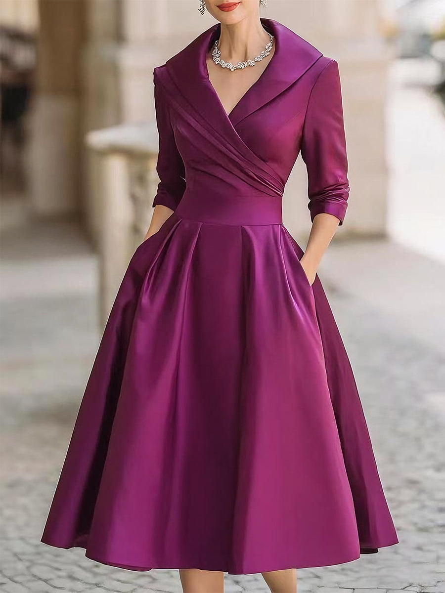 Lea™ - Elegantes Midikleid mit Dezentem Glanz