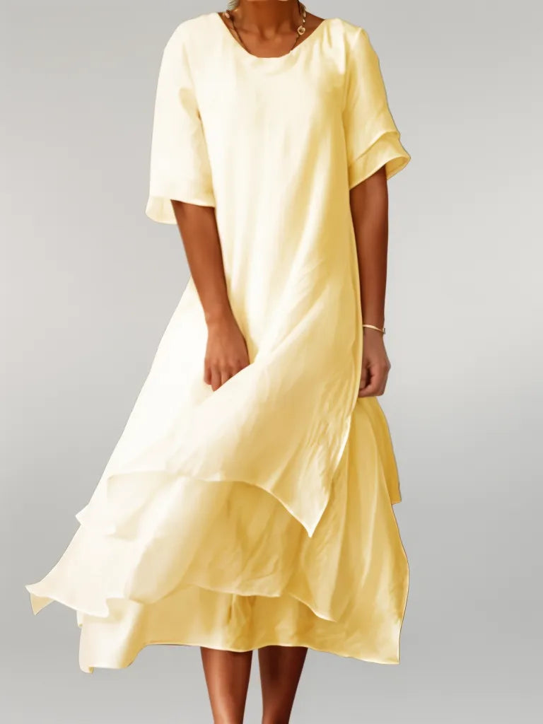 einfarbiges Maxikleid