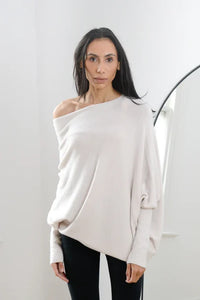 Asymmetrisch drapierter Pullover