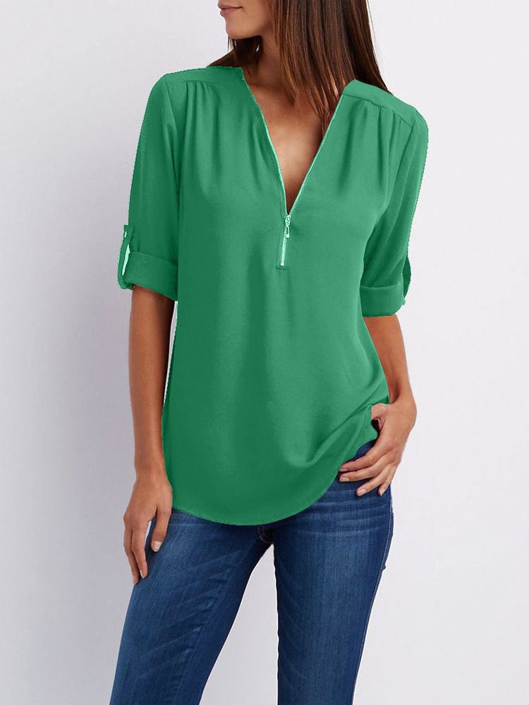 Langärmelige Lockere Bluse