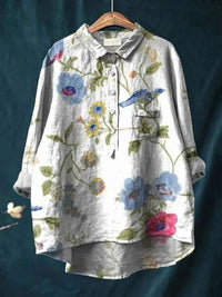 Alodia | Florale Französische Vintage-Bluse