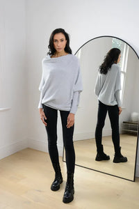 Asymmetrisch drapierter Pullover