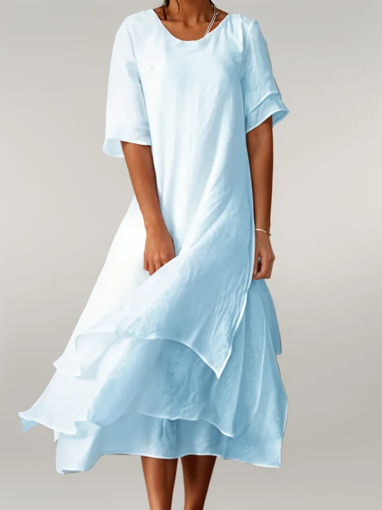 einfarbiges Maxikleid