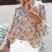 Fiona | Leichte Bluse mit Blumenmuster und Trompetenärmeln - Stilvoll und Luftig