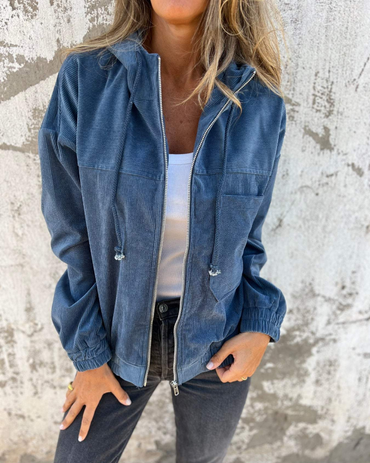 Renate™ | Cord-Kapuzenjacke mit Reißverschluss