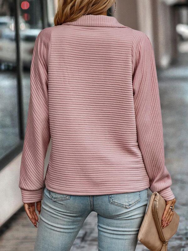 Lässiger Zip-up-Pullover