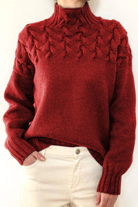 Lässige Rollkragenpullover aus festem Gewebe