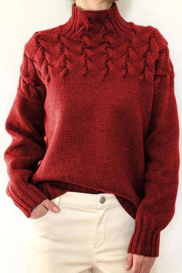 Lässige Rollkragenpullover aus festem Gewebe