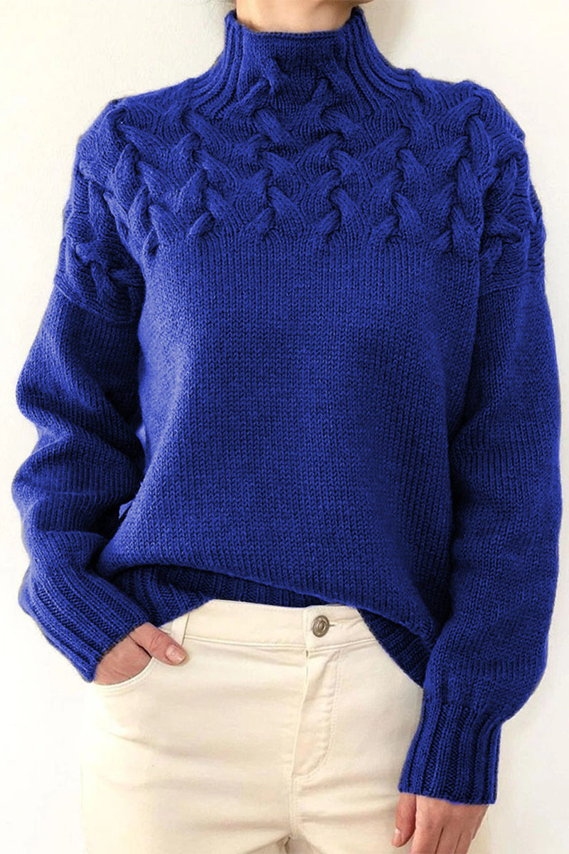 Lässige Rollkragenpullover aus festem Gewebe