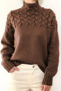 Lässige Rollkragenpullover aus festem Gewebe
