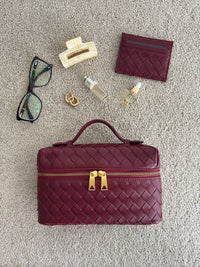 Julia | Strukturierte, glänzende Tasche aus gewebtem Material