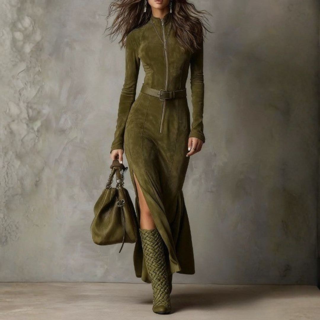 Alessia | Langes Kleid aus Wildleder