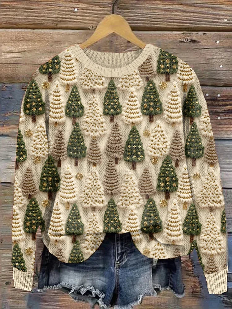 Céline™ - Weihnachts-Pullover mit Weihnachtsbäumen