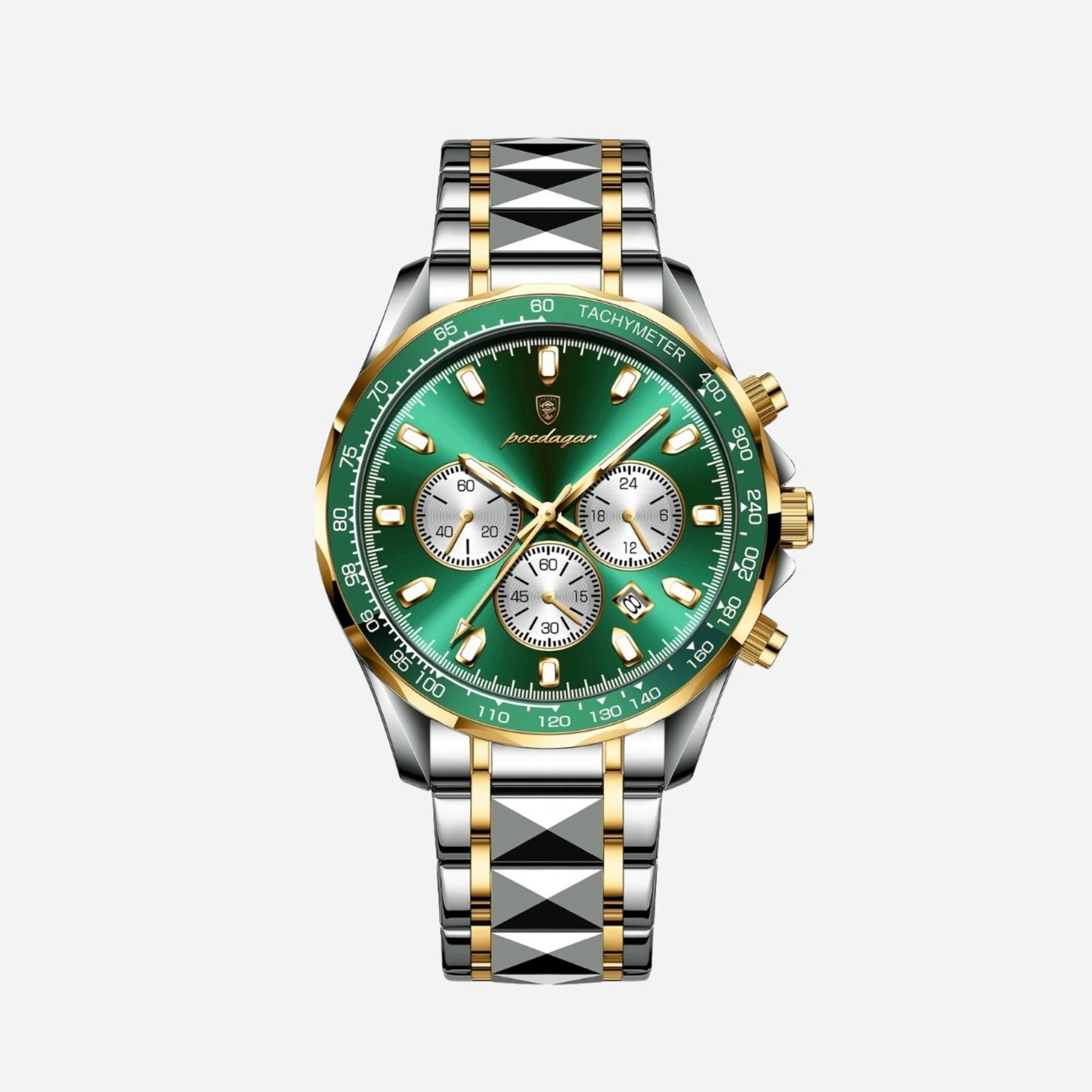 Luxuriöse Herren-Sportuhr mit wasserdichtem Quarzwerk und Chronograph