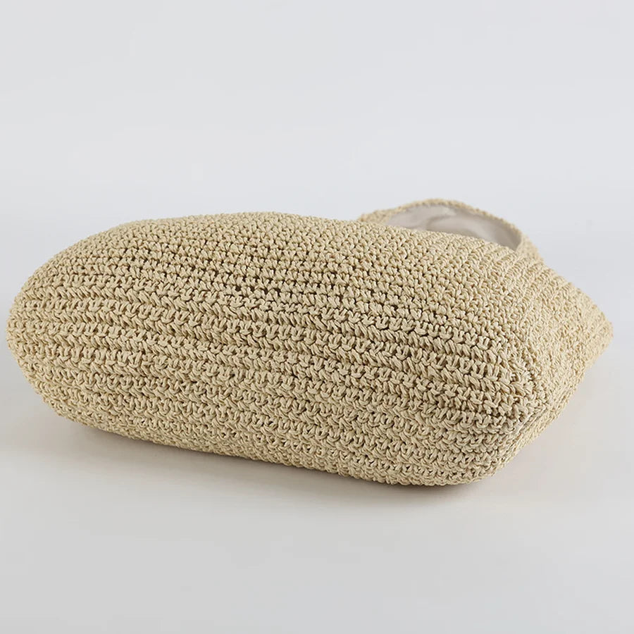 Elegante Stroh-Strandtasche