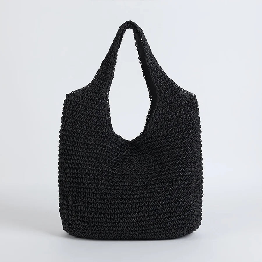 Elegante Stroh-Strandtasche