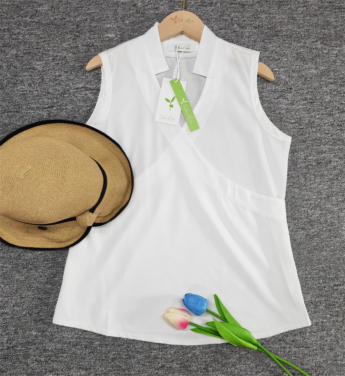Elegantes ärmelloses einfarbiges Top