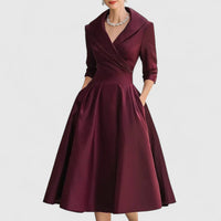 Rosalie | Elegante midi-jurk met een subtiele glans