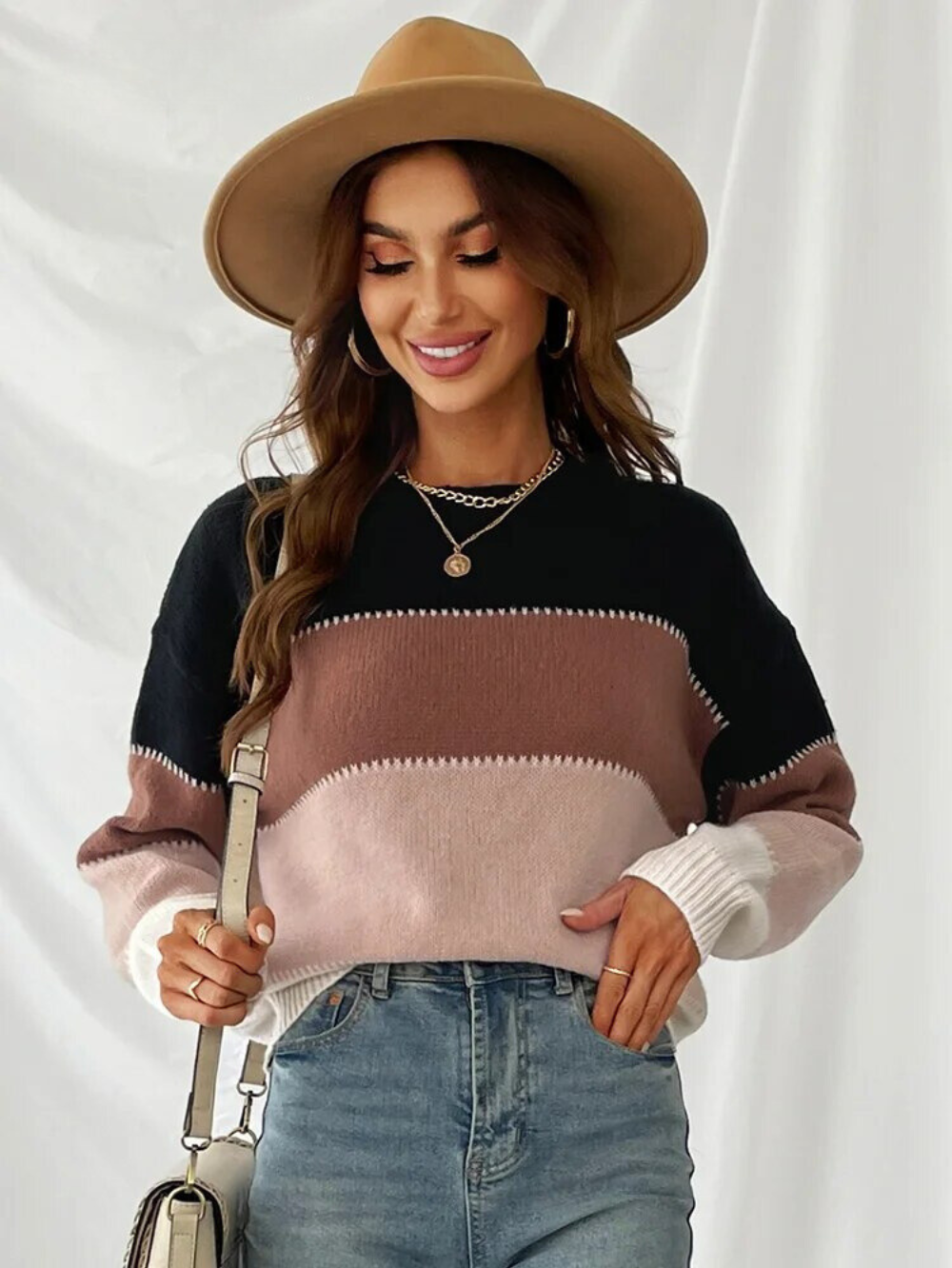 Gestreifter Strickpullover