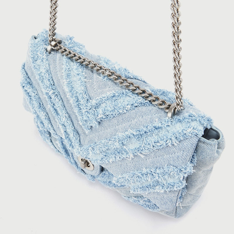 Macy - Elegante hellblaue Denim-Umhängetasche für Damen