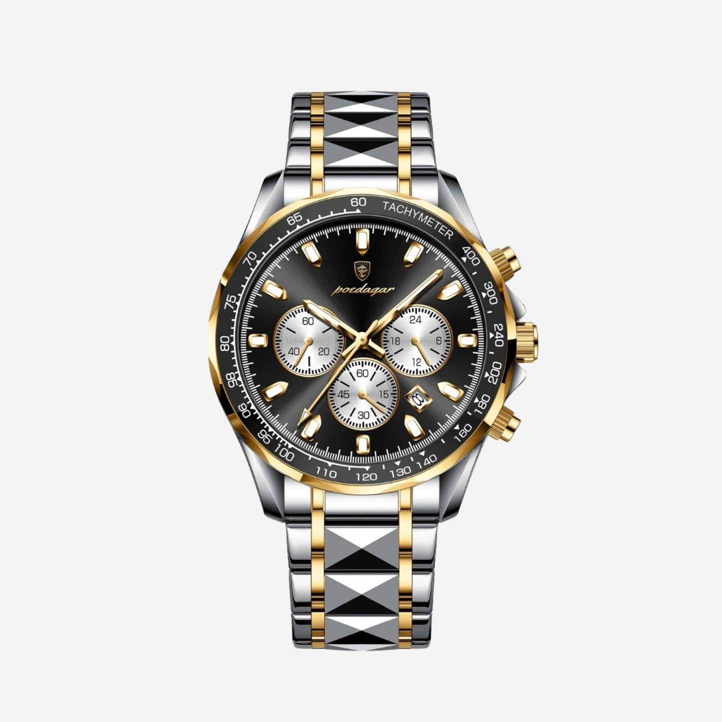 Luxuriöse Herren-Sportuhr mit wasserdichtem Quarzwerk und Chronograph