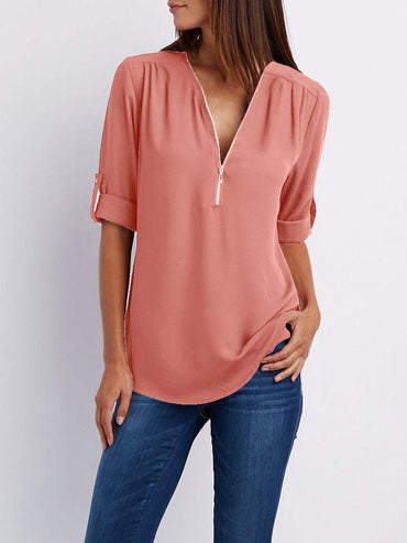 Langärmelige Lockere Bluse