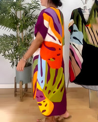 Leafara™ - Lockeres Kleid mit farbenfrohem Blattmuster