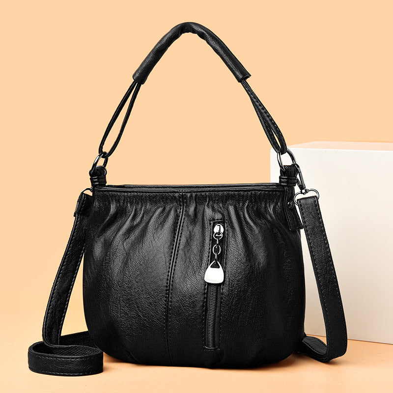 Iris - Klassische Herbst Handtasche aus weichem Leder für Frauen