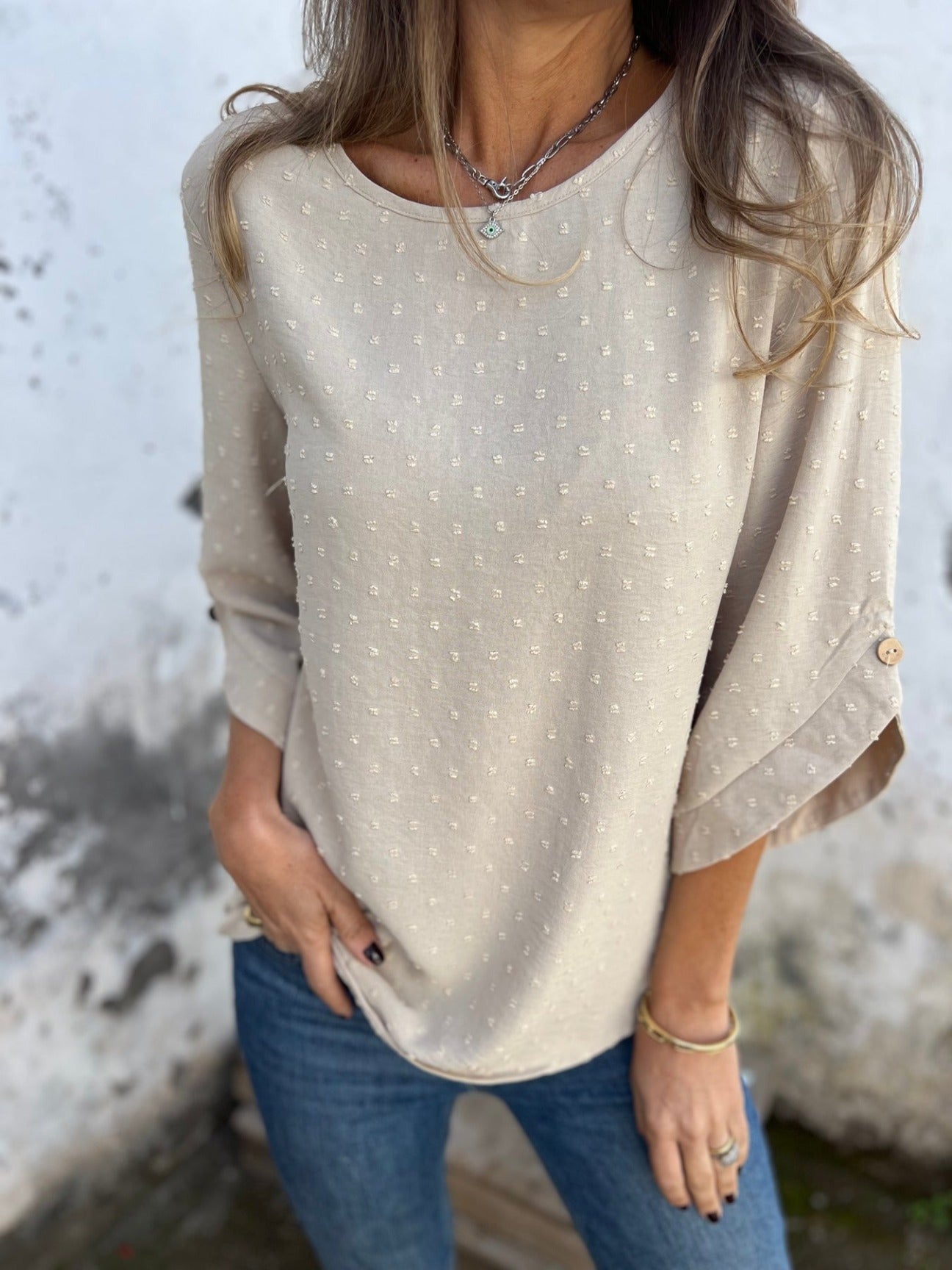 BENEDICTE - LOCKERE BLUSE MIT ÄRMELN