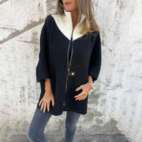 Schicke bicolore lange Jacke für elegante Lagenlook