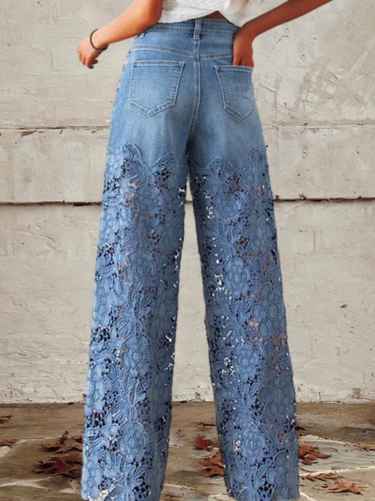 Britta | Damenjeans mit Spitze und Patchwork