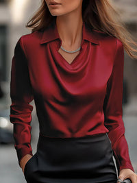 Demi - Elegante Bluse mit drapiertem Kragen