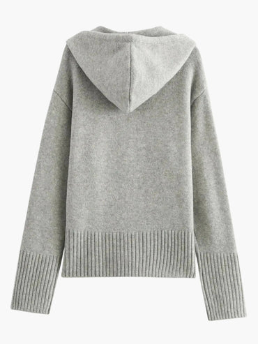 Kornelia | Strickjacke mit Kapuze und Reißverschluss