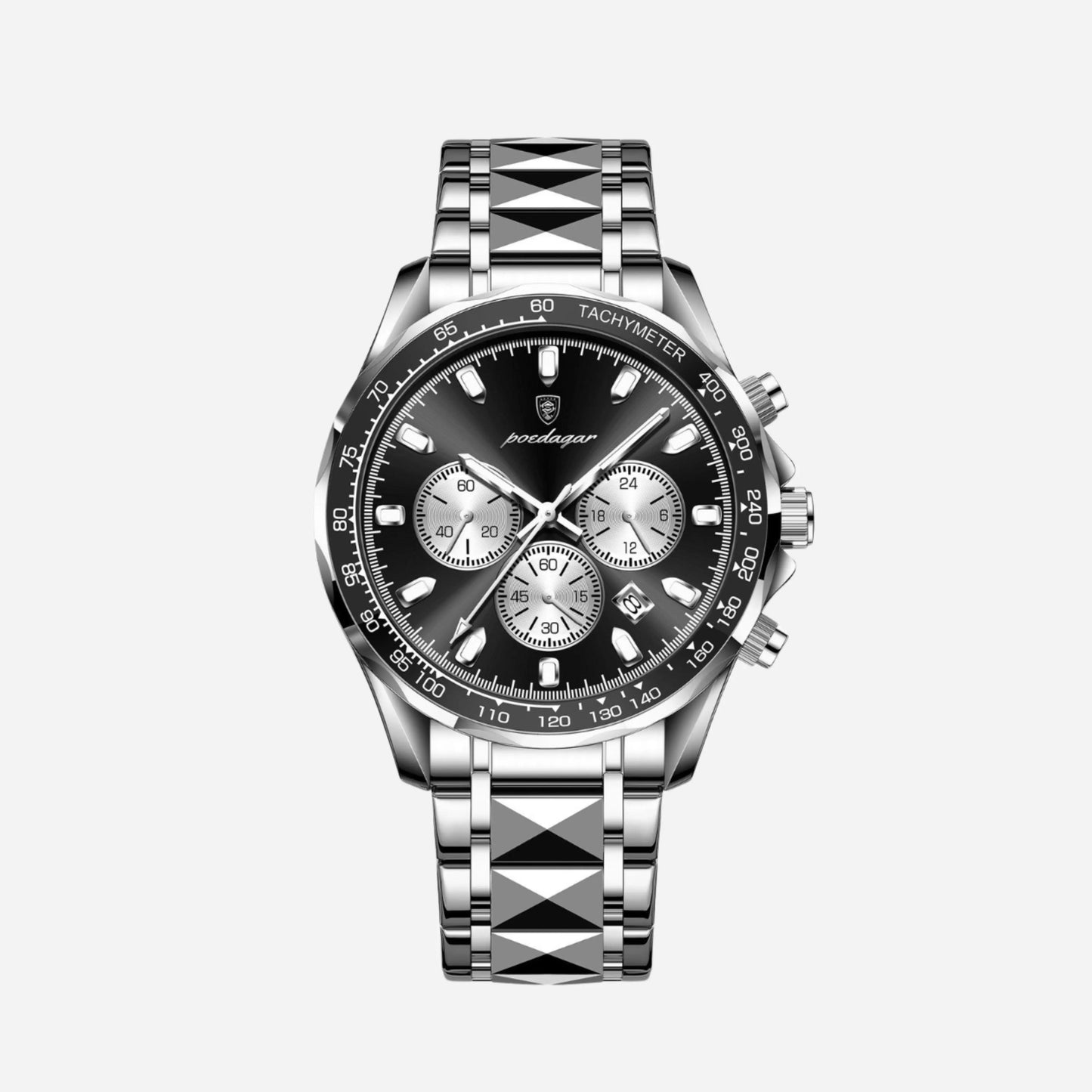 Luxuriöse Herren-Sportuhr mit wasserdichtem Quarzwerk und Chronograph