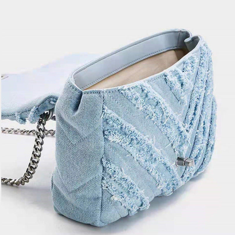 Macy - Elegante hellblaue Denim-Umhängetasche für Damen