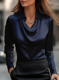 Demi - Elegante Bluse mit drapiertem Kragen