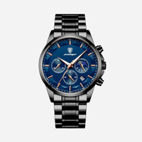 Luxus-Sportuhr für Herren mit Quarzwerk, Chronograph und Lederarmband