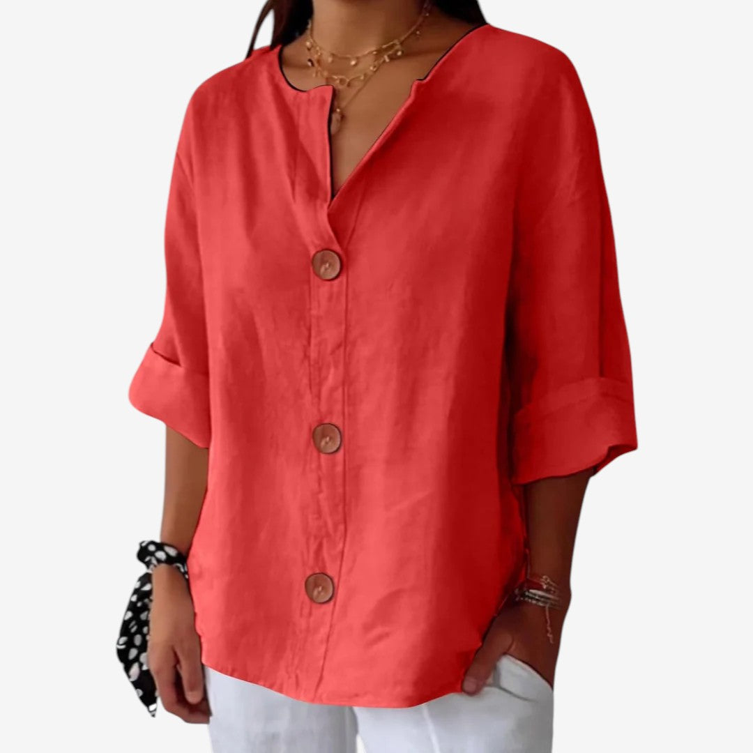 Clara™ | Leinenbluse Casual